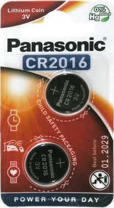 Panasonic Lithium Power Μπαταρίες Ρολογιών CR2016 3V 2τμχ