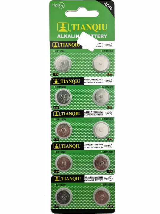 TianQiu Baterii alcaline Baterii de ceas pentru ceasuri LR54 1.55V 10buc