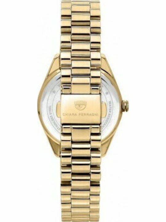 Chiara Ferragni Γυναικείο Ρολόι 34mm Μπαταρίας με Χρυσό Μεταλλικό Μπρασελέ