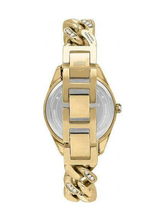 Chiara Ferragni Damen Uhr mit Gold Metallarmband