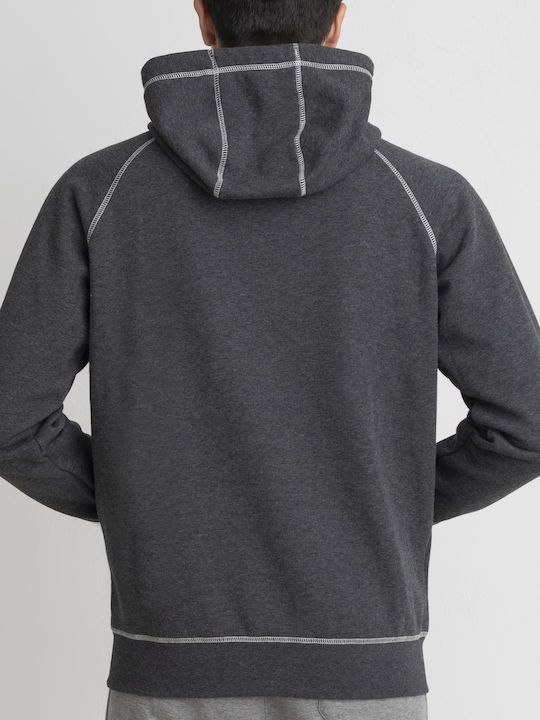 Russell Athletic Men's Sweatshirt Jacket with Hood and Pockets Gray