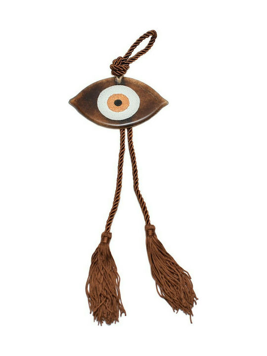 Charm glass handmade eye Kallistis ''DG11'' brown -