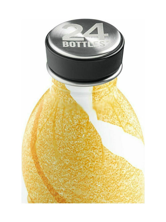 24Bottles Urban Stainless Steel Water Bottle 500ml Yellow Amber Deco