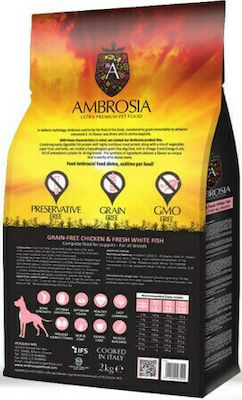 Ambrosia Chicken & Fresh Fish Growth All Breeds 6kg Trockenfutter ohne Getreide für Welpen großer Rassen mit Huhn und Fisch