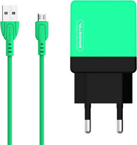 Somostel Incarcător și Cablu Micro USB Verde (SMS-A53)