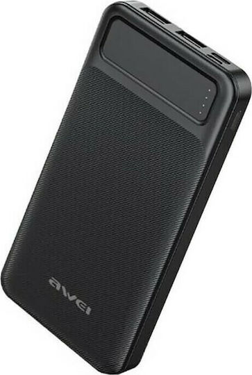 Awei P6K Power Bank 20000mAh με 2 Θύρες USB-A Μαύρο