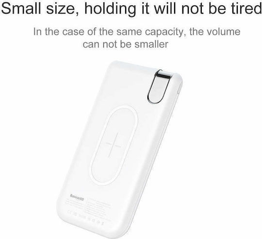 Baseus Thin Version Wireless Power Bank 10000mAh 5W με Θύρα USB-A Λευκό