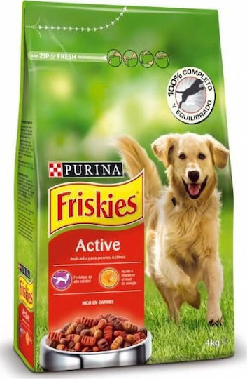 Friskies Friskies Vitafit Active 4kg Trockenfutter für erwachsene Hunde mit Kalb