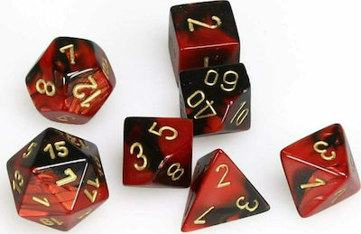 Chessex Dice Gemini Polyhedral Black-Red / Gold 7τμχ 26433