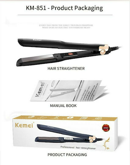 Kemei KM-851 Hair Straightener with Ceramic Plates 30W