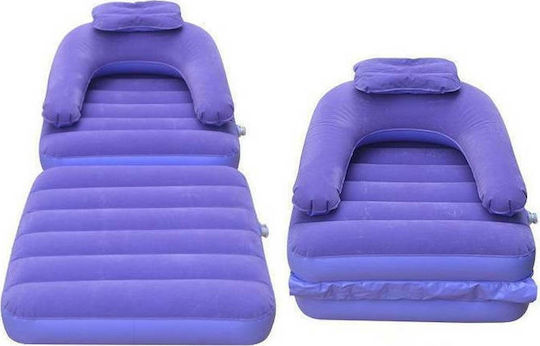 INTIME Fiocked Folding Chair Φουσκωτή Πολυθρόνα Μωβ 175cm