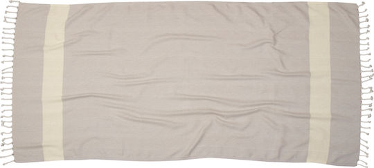 Viopros Summer Beach Towel Pareo Gray with Fringes 180x100cm