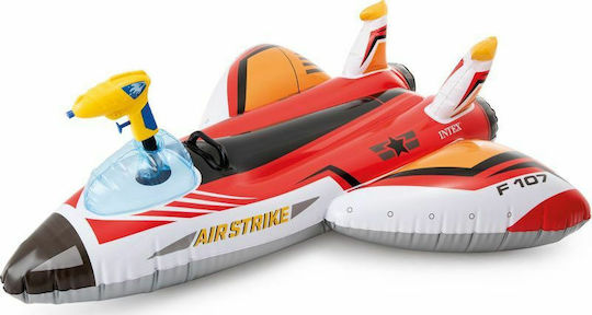 Intex Water Gun Plane Kid's Inflatable Ride On with Handles Red 117x117cm