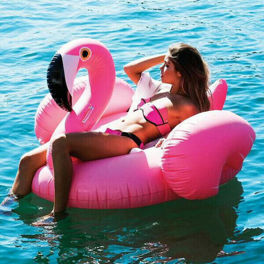 Φουσκωτό Ride On Θαλάσσης Flamingo με Χειρολαβές Ροζ 200x200cm