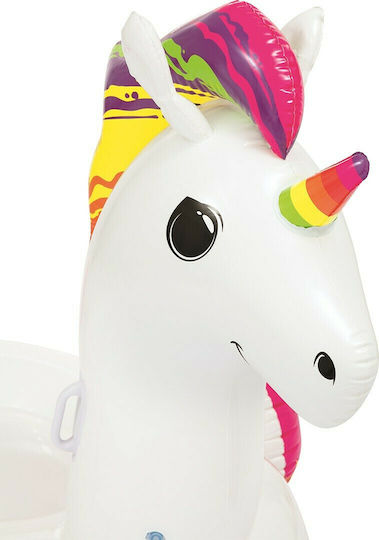 Bestway Φουσκωτό Ride On Θαλάσσης Unicorn με Χειρολαβές Λευκό 224x164cm