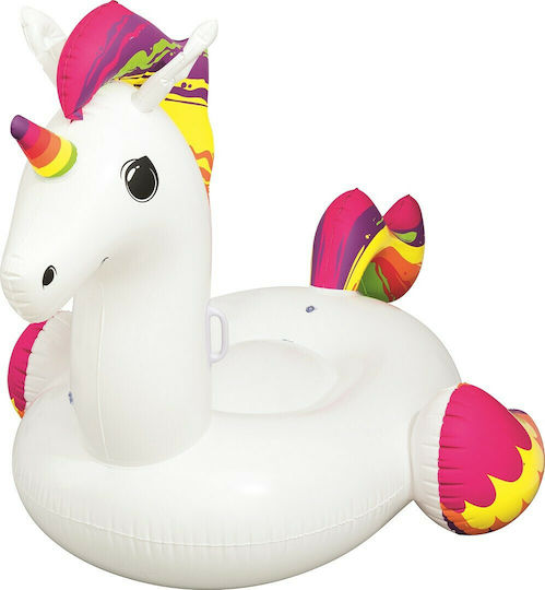 Bestway Φουσκωτό Ride On Θαλάσσης Unicorn με Χειρολαβές Λευκό 224x164cm