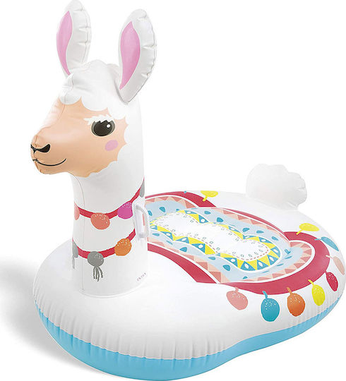 Intex Cute Llama Παιδικό Φουσκωτό Ride On Θαλάσσης με Χειρολαβές Λευκό 135x112cm