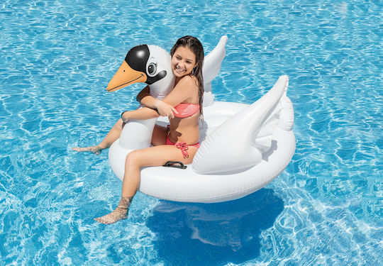 Intex Swan Ride On Kid's Inflatable Pool Ride On Swan with Handles White 130x102cm