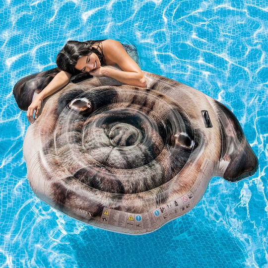 Intex Pug Face Island Saltea Gonflabilă De Plajă Cu Mânere Maro 173cm