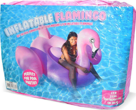 Φουσκωτό Ride On Θαλάσσης Flamingo με Χειρολαβές Ροζ 190x190cm