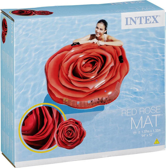 Intex Надуваем Матрак За Плаж С Дръжки Червен 137x119см
