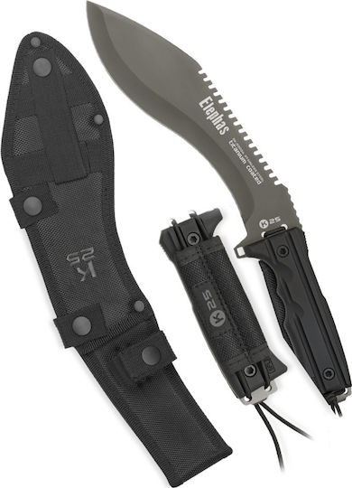 K25 Elephas Kukri Επιβίωσης Μαύρο σε Θήκη