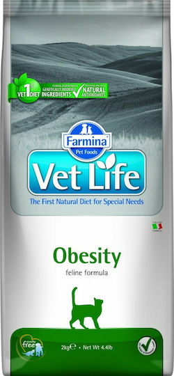 Farmina Vet Life Obesity Суха Храна Диетична за Възрастни Котки с Царевица / Пилешко 0.4кг
