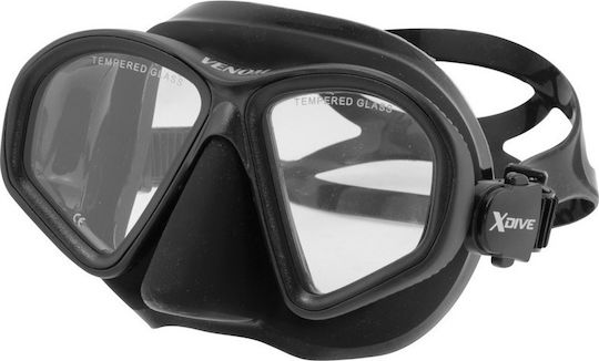 XDive Venom III Black Silicone Diving Mask