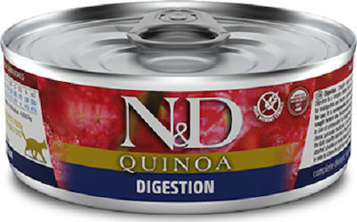 Farmina Quinoa Digestion Wet Food for Adult Cat in Can with Lamb Without Cereals 12x80gr