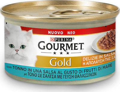 Purina Gourmet Gold Wet Food for Adult Cats In Can with Tuna η Απόλαυση της Σάλτσας 1pc 85gr