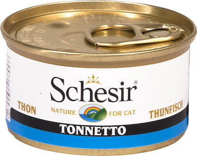 Schesir Nasses Katzenfutter für Katze in Dose mit Thunfisch 85gr