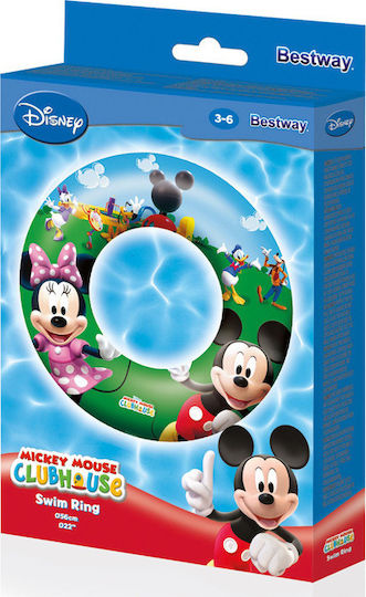 Bestway Παιδικό Σωσίβιο Κουλούρα Mickey με Διάμετρο 56εκ. για 3-6 Ετών Mickey and the Roadster Racers