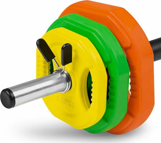 Spokey Omni Body-Pump Μπάρα Φ30mm Σετ με Βάρη 20kg Μήκους 140cm με Κολάρα Μανταλάκια