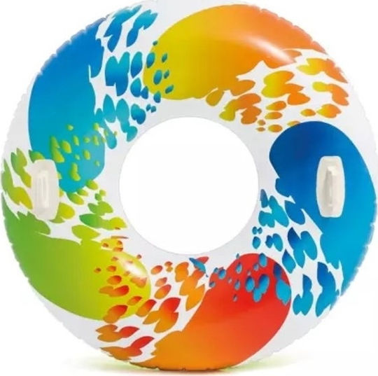 Intex Rainbow Ombre Kids' Swim Ring with Handles and Diameter 122cm. from 9 Years Old