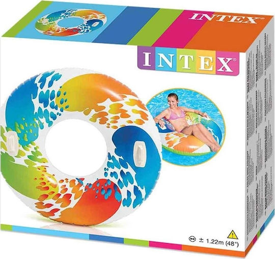 Intex Rainbow Ombre Kids' Swim Ring with Handles and Diameter 122cm. from 9 Years Old