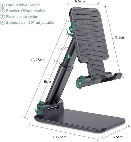 Andowl Q-L020 Desk Stand for Mobile Phone in Black Colour