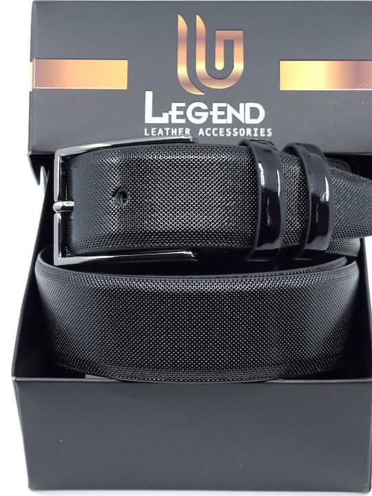 L-2030-L Men's Belt Leather Black L-2030-L PATENT LEATHER BLACK
