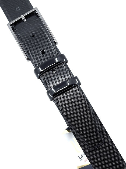 L-2030-L Men's Belt Leather Black L-2030-L PATENT LEATHER BLACK