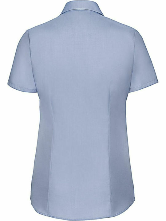 Russell Europe R-963F-0 Women's Monochrome Short Sleeve Shirt Light Blue R-963F-42