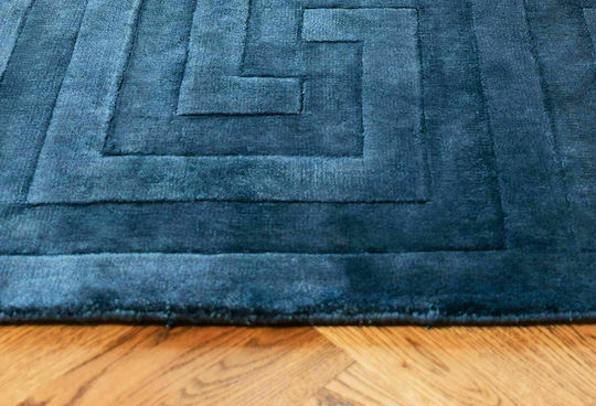 Asiatic London Kingsley Handgefertigt Teppich Rechteckig Synthetisch,Polyester/Cotton/Leather Blue