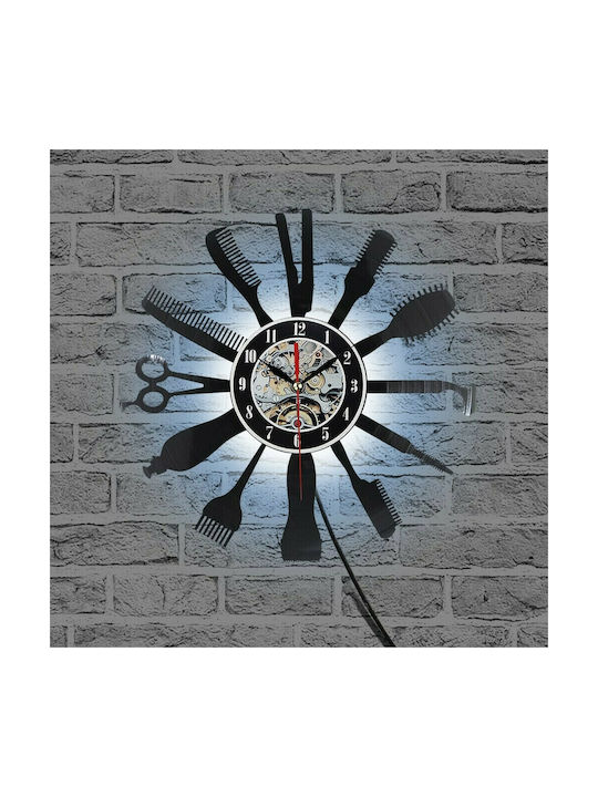 3D 3D Wall Clock Plastic Black