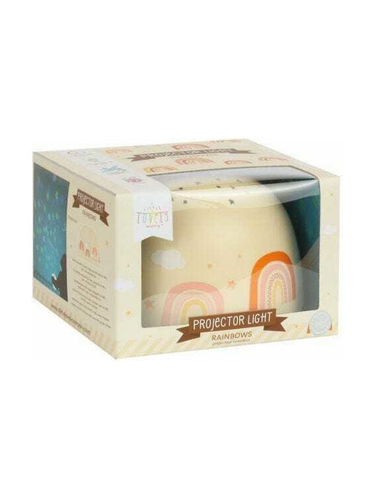 A Little Lovely Company Kids Projector Lamp Rainbow with Star Projection with Color Changes Yellow 14x14x9εκ.