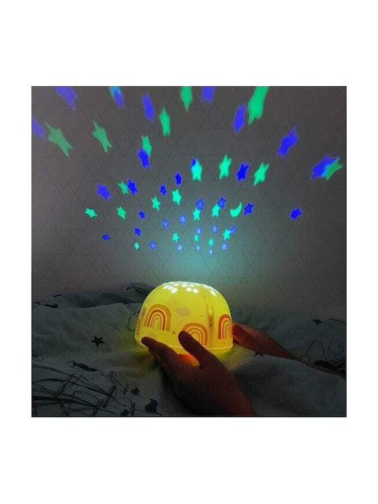 A Little Lovely Company Kinderprojektorlampe Rainbow mit Sternenprojektion mit Farbwechsel Gelb 14x14x9εκ.