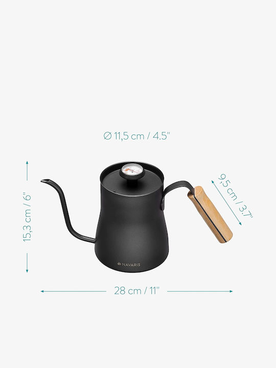 Navaris Βραστήρας Ανοξείδωτος Μαύρη 1000ml