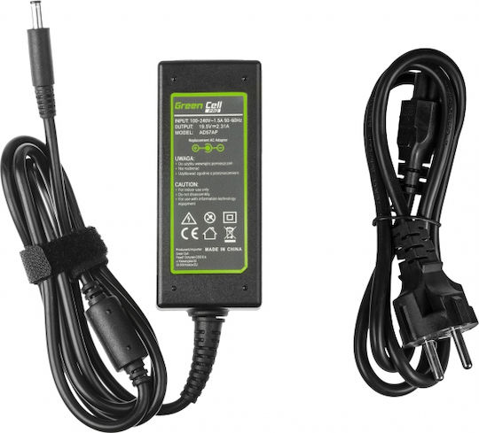 Green Cell Φορτιστής Laptop 45W 19.5V 2.31A για Dell με Αποσπώμενο Καλώδιο Τροφοδοσίας