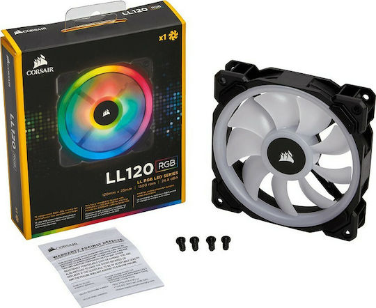 Corsair LL120 RGB Dual Light Loop Case Fan (1500rpm / 43.25cfm) με Σύνδεση 4-Pin PWM