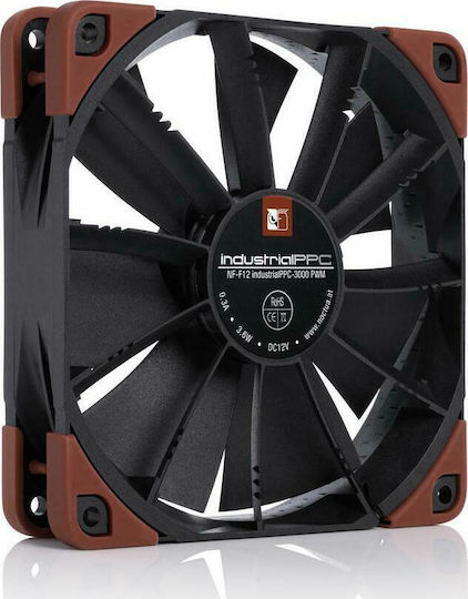 Noctua NF-F12 industrialPPC-3000 Ventilator pentru Carcasa 120mm (3000rpm / 109.89cfm) Fără Iluminare LED și Conexiune 4-Pin PWM