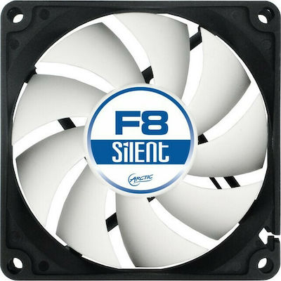 Arctic F8 Silent 80mm 3-Pin Case Fan Black/White