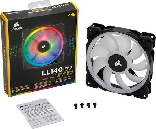 Corsair LL140 RGB Case Fan (1300rpm / 51.5cfm) με Σύνδεση 4-Pin PWM