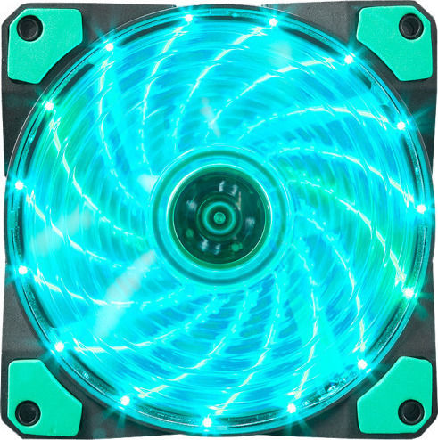 Marvo FN10 Case Fan 120mm (1200rpm / 53.2cfm) With Green Lighting And 3-Pin / 4-Pin Molex Green Connection